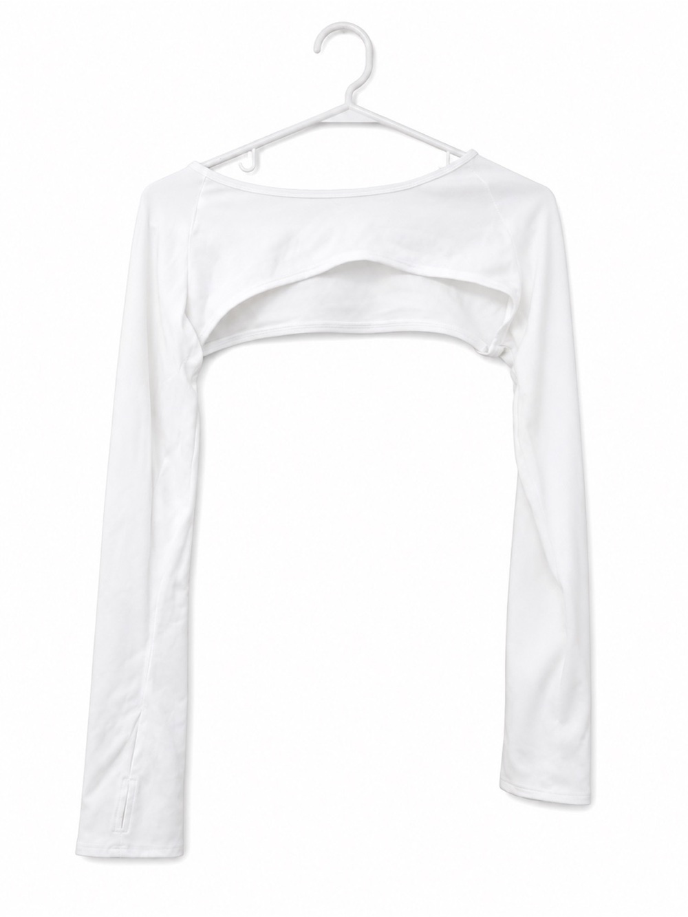 Alphalete White Long-Sleeve Crop Shrug